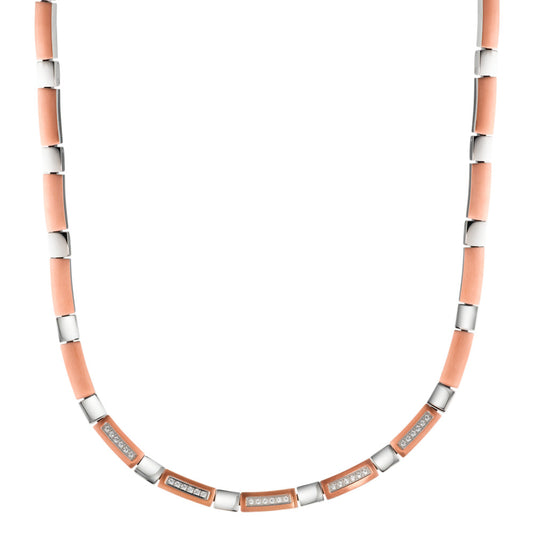 Collier Acier inoxydable Zircone PVD 42-45 cm