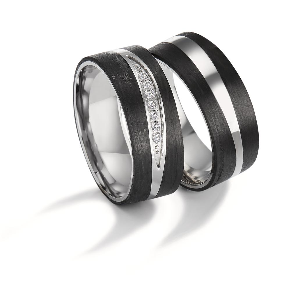 Partnerring Edelstahl, Carbon