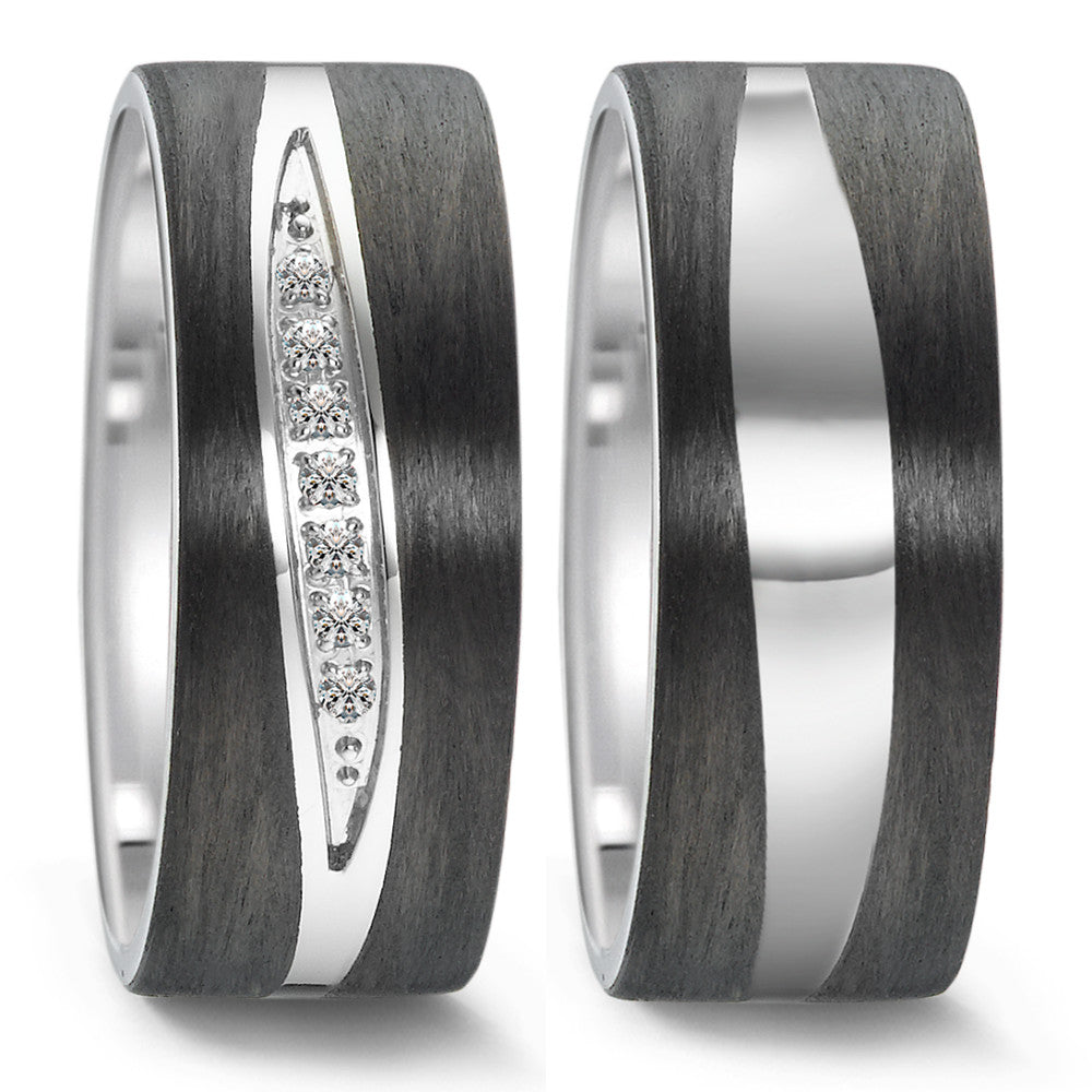 Partnerring Edelstahl, Carbon