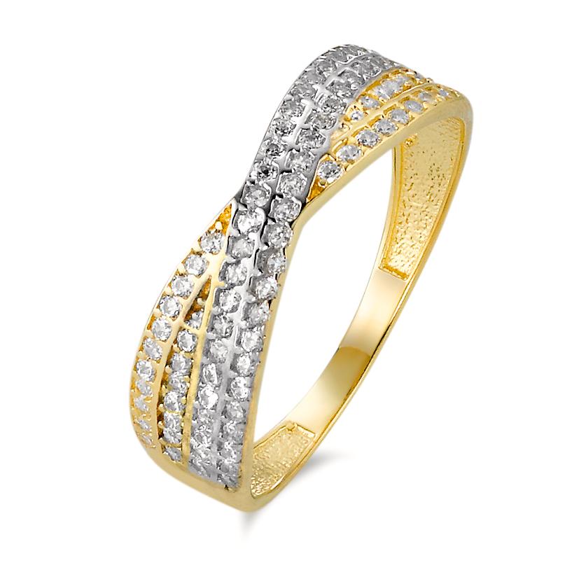 Fingerring 375/9 K Gelbgold Zirkonia bicolor