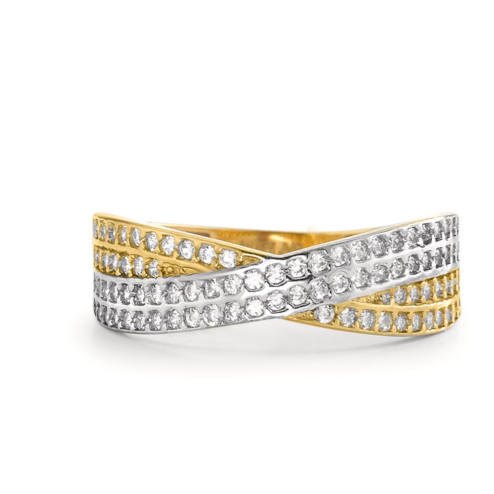 Fingerring 375/9 K Gelbgold Zirkonia bicolor