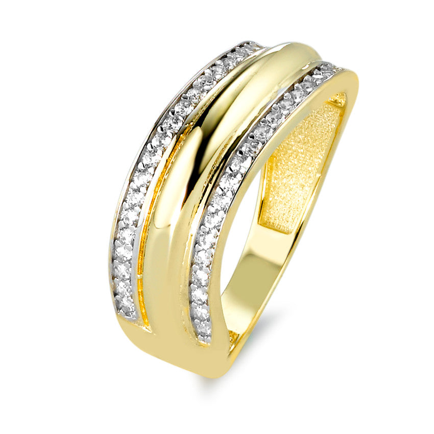 Bague Or jaune 9K Zircone 46 Pierres