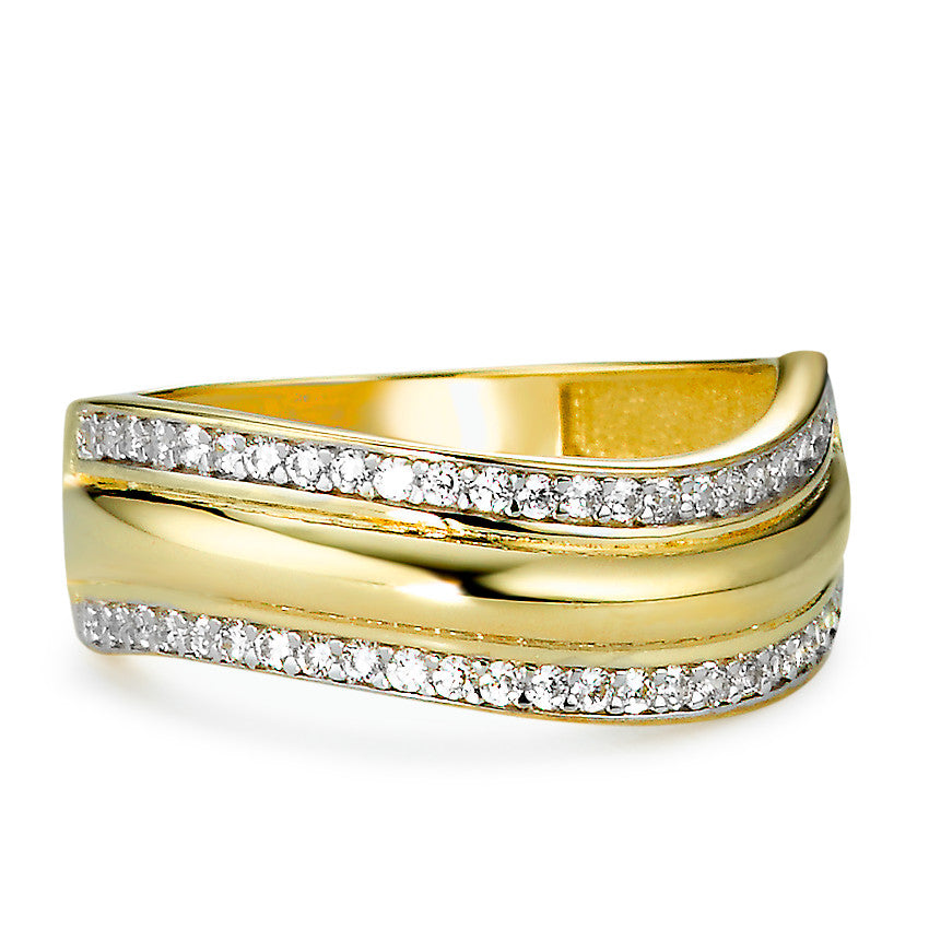 Fingerring 375/9 K Gelbgold Zirkonia 46 Steine