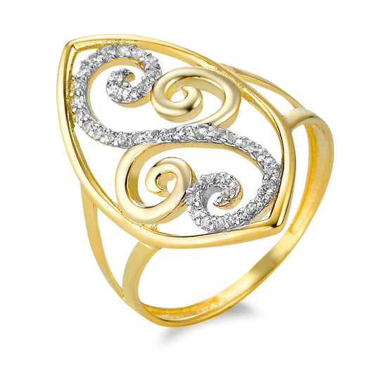 Bague Or jaune 9K Zircone