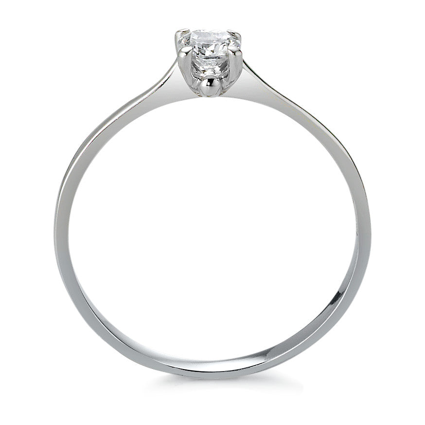 Solitaire ring 750/18K krt witgoud Zirkonia Ø4 mm