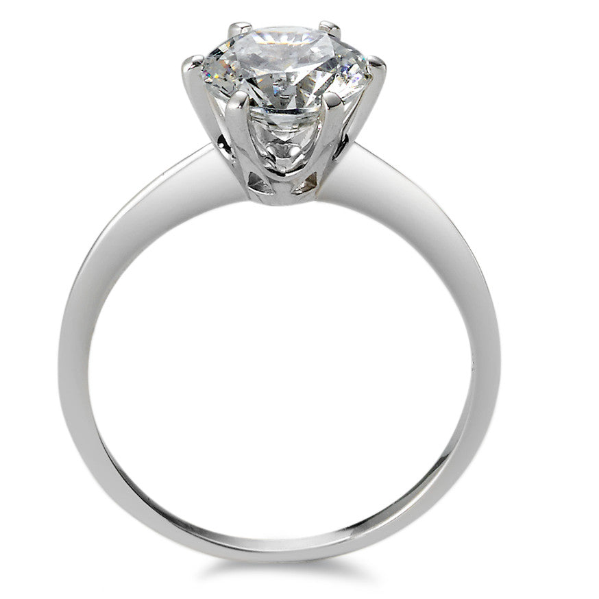 Solitaire ring 750/18K krt witgoud Zirkonia Ø7.5 mm