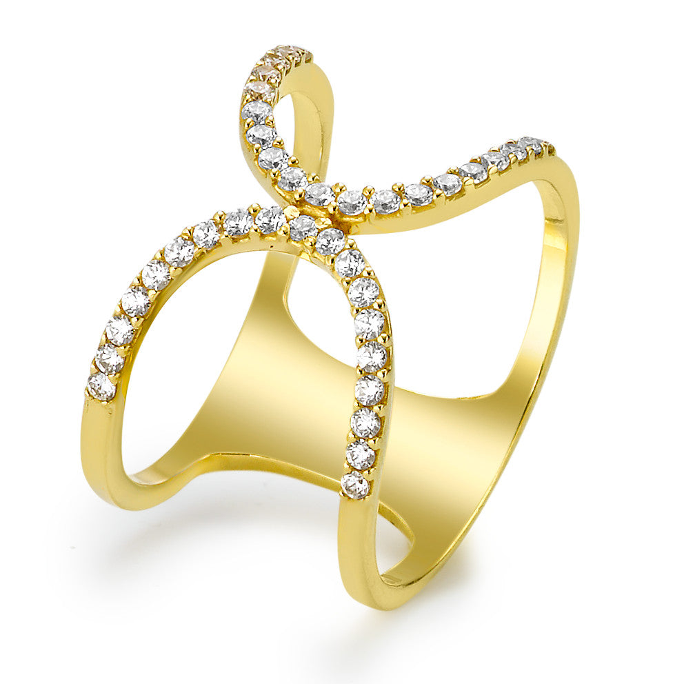 Bague Or blanc 18K Zircone 38 Pierres