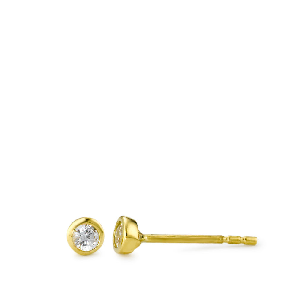 Ohrstecker 750/18 K Weissgold Zirkonia 2 Steine Ø3.5 mm