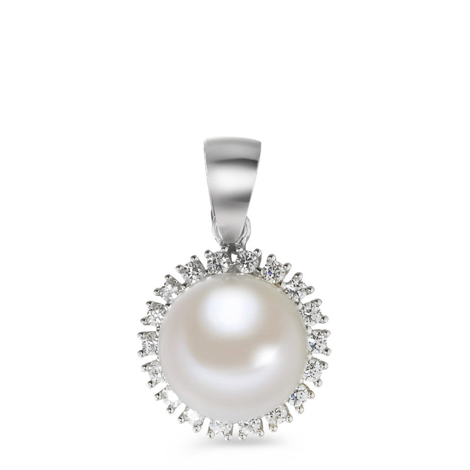 Pendentif Or blanc 18K perle d'eau douce