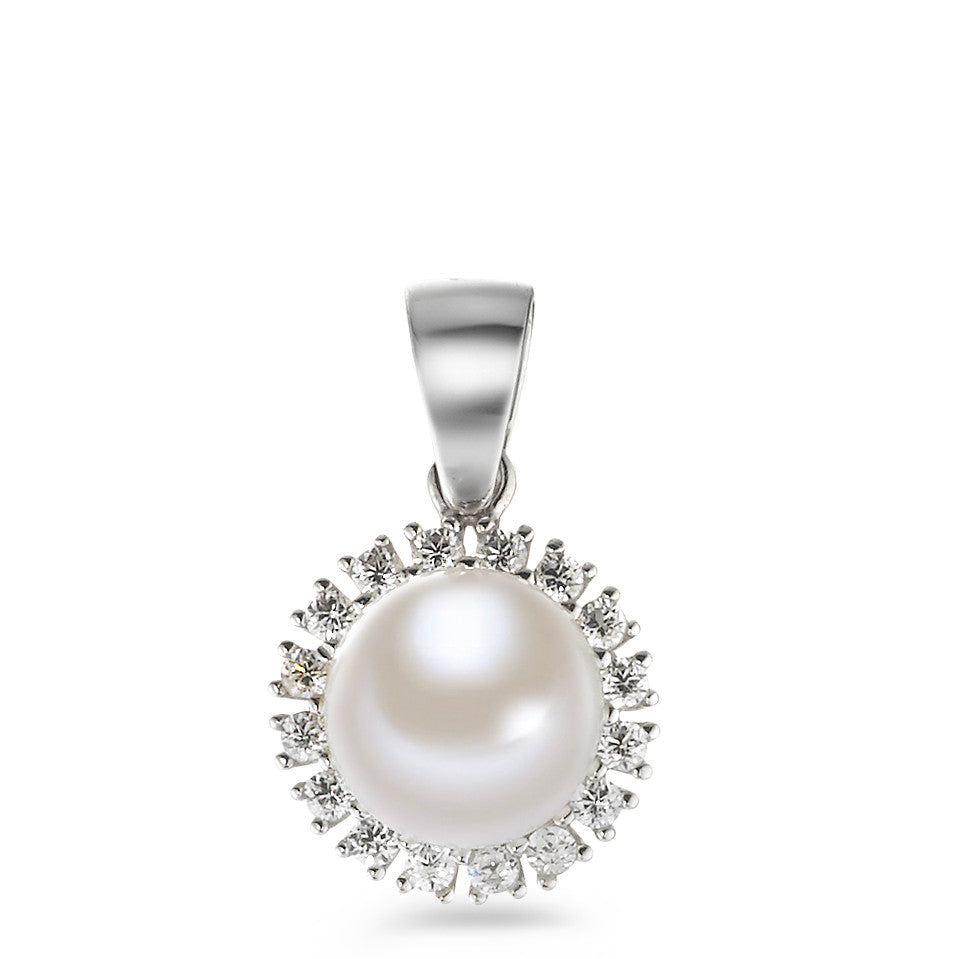 Pendentif Or blanc 18K perle d'eau douce