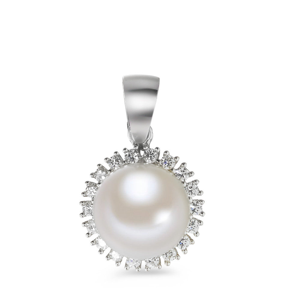 Pendentif Or blanc 18K perle d'eau douce