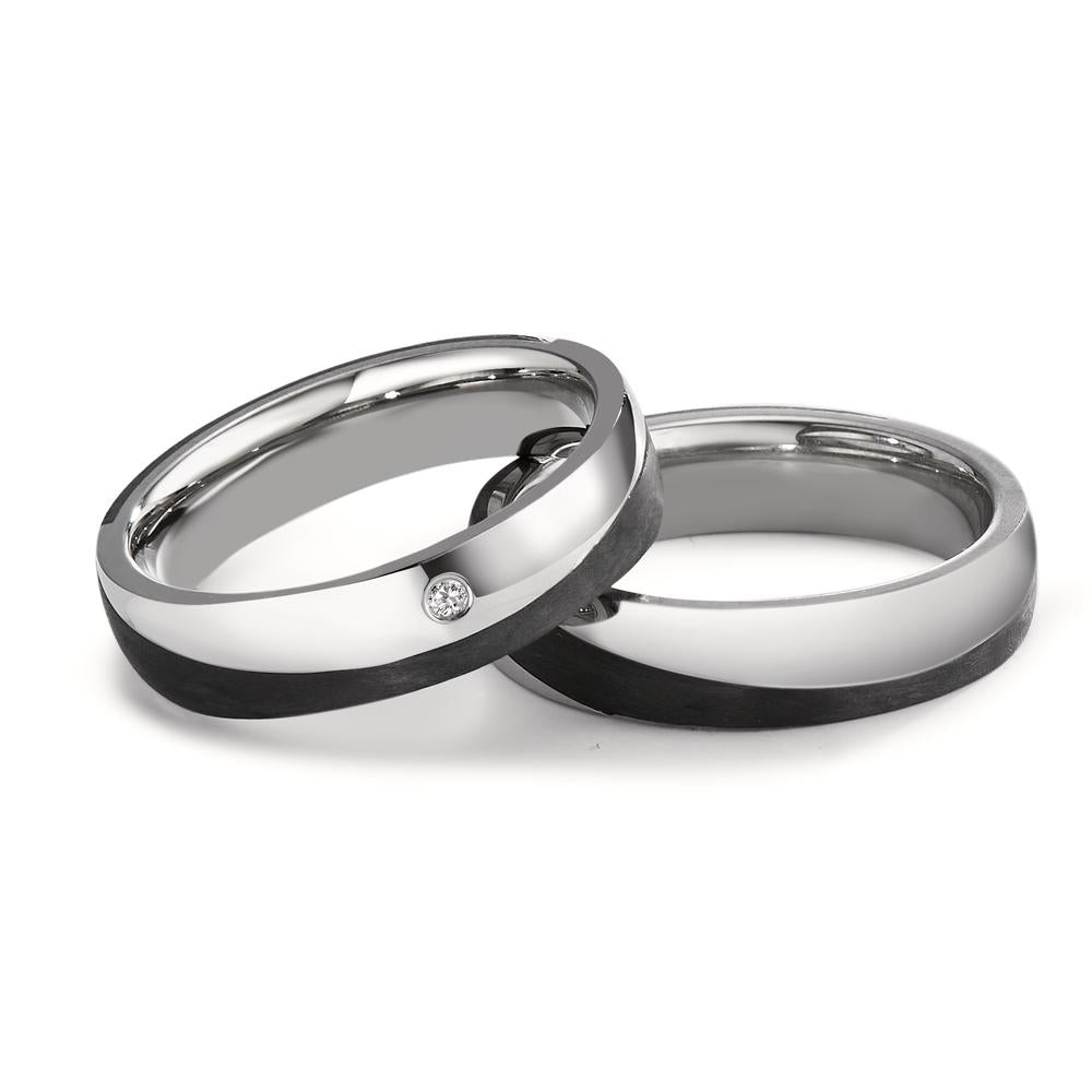 Partnerring Edelstahl, Carbon Zirkonia