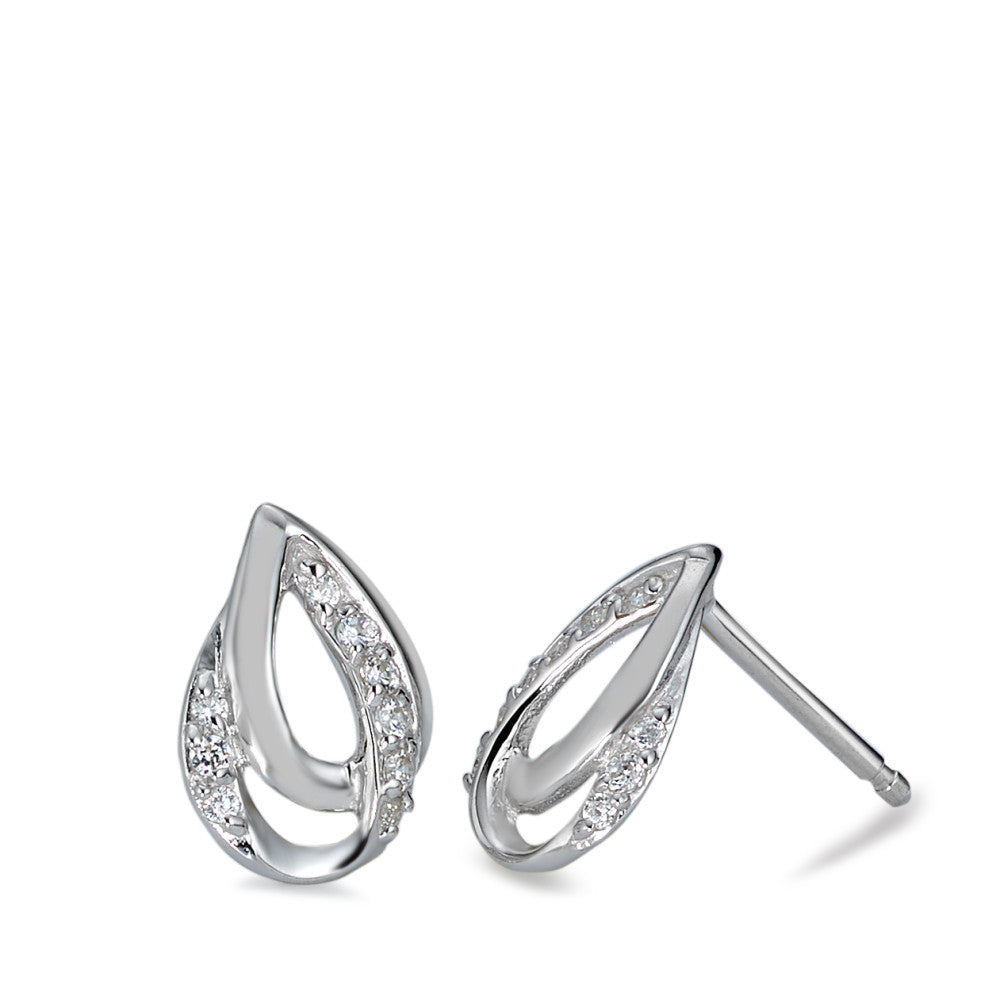 Clous d'oreilles Argent Zircone 18 Pierres Rhodié