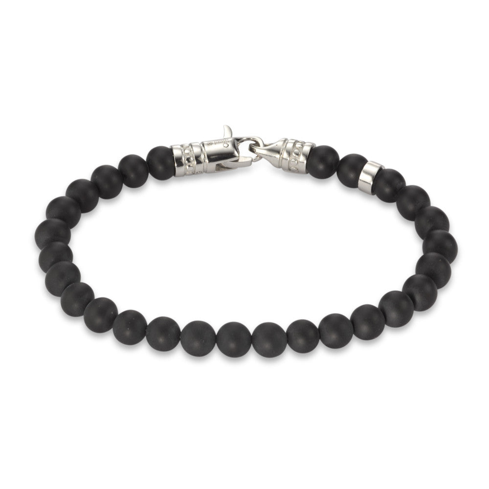 Armband Roestvrijstaal Onyx 19 cm Ø6 mm