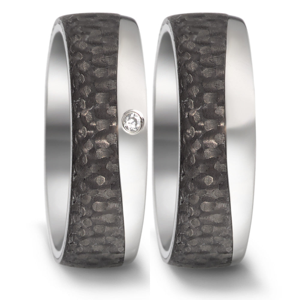 Partnerring Edelstahl, Carbon