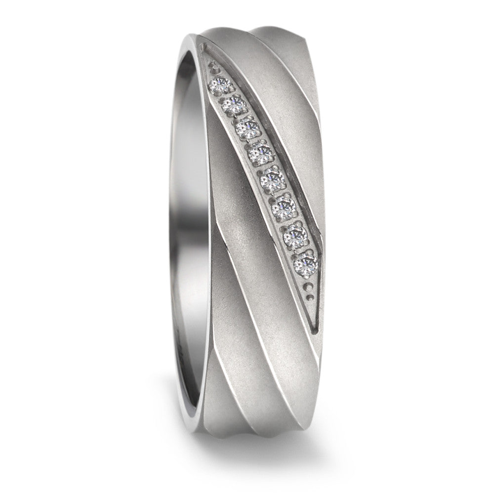 Partnerring Titanium Zirkonia 8 Steen