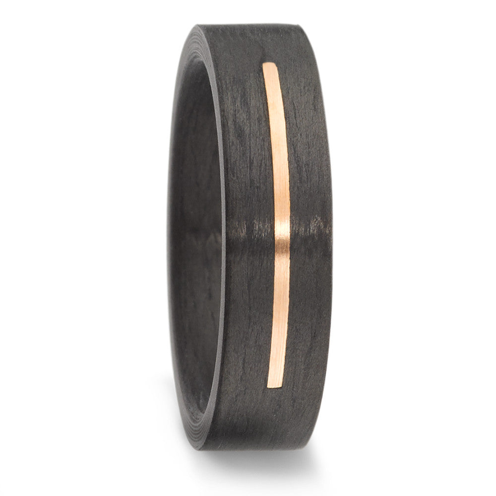 Partnerring 585/14K roségoud, Carbon