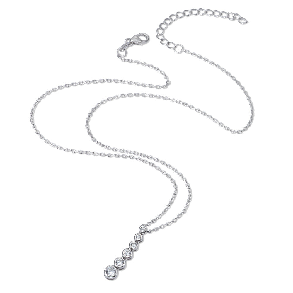 Collier Zilver Zirkonia 6 Steen Gerhodineerd 40-45 cm