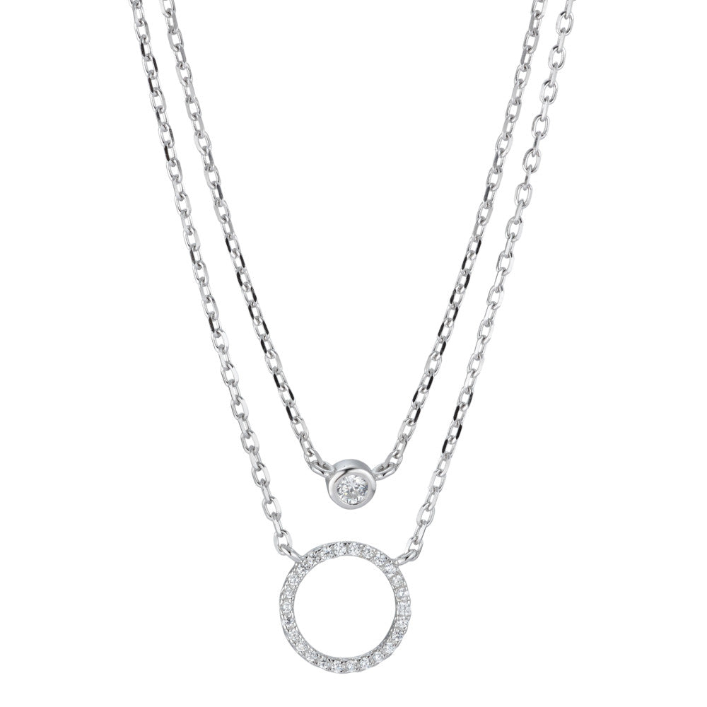 Collier Argent Zircone Rhodié 40-45 cm