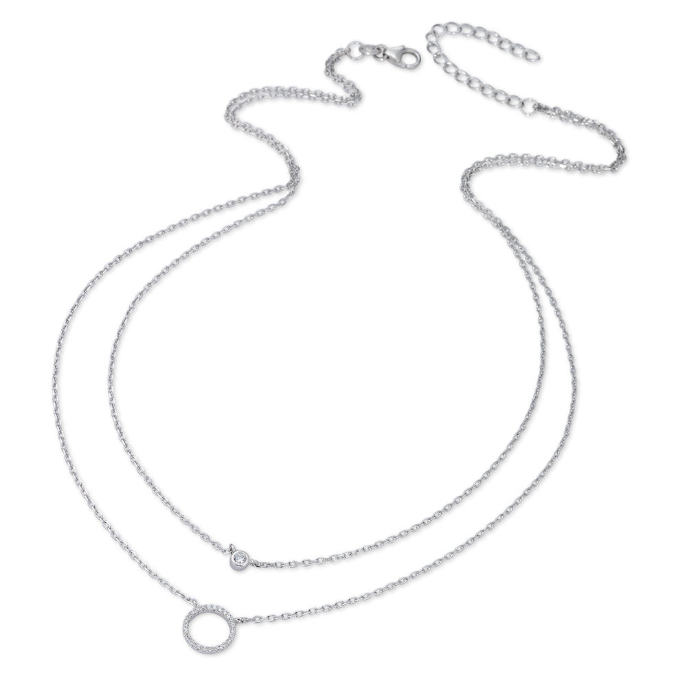 Collier Zilver Zirkonia Gerhodineerd 40-45 cm