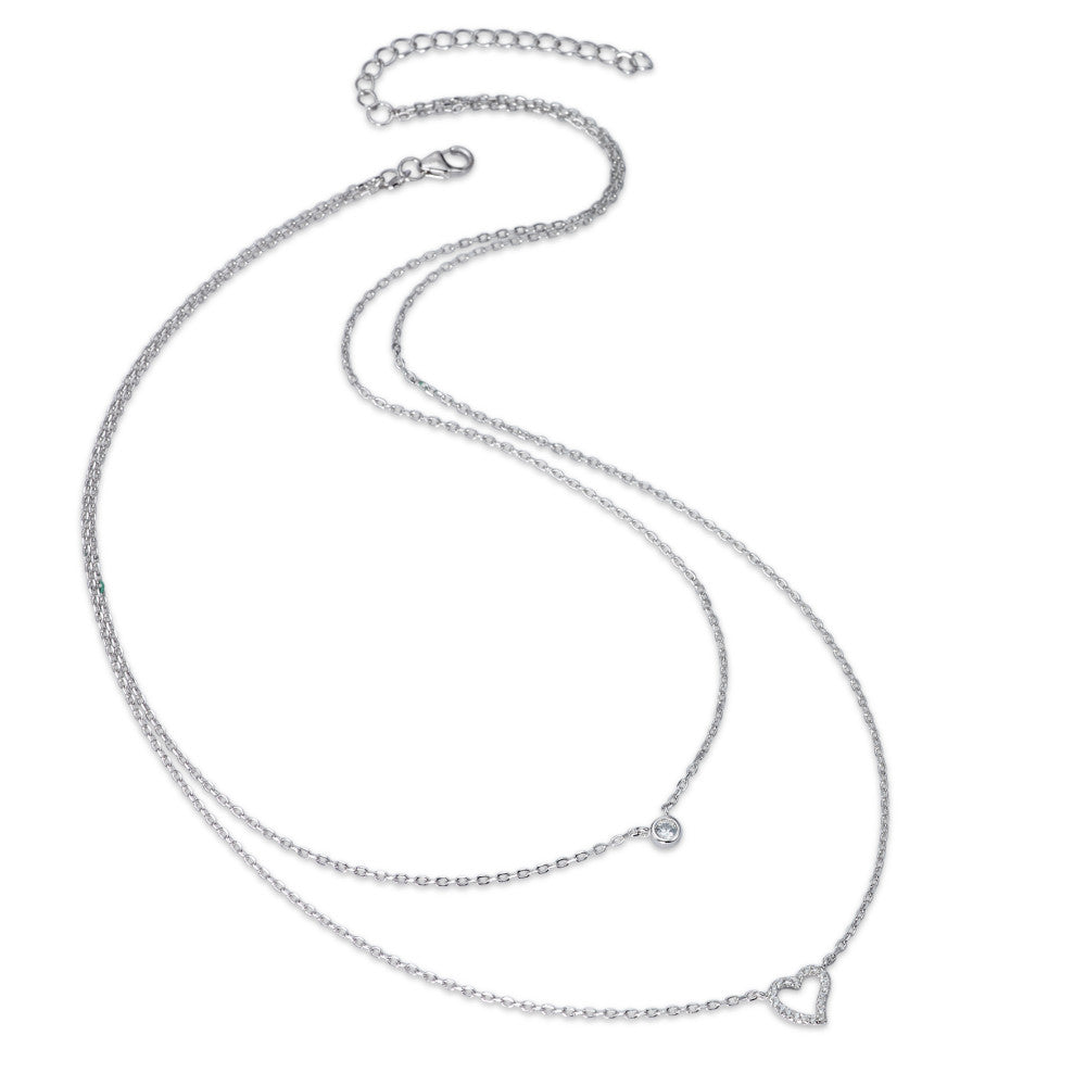 Collier Zilver Gerhodineerd Hart 40-45 cm