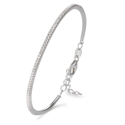 Bracelet rigide Argent Zircone Rhodié Ø60 mm