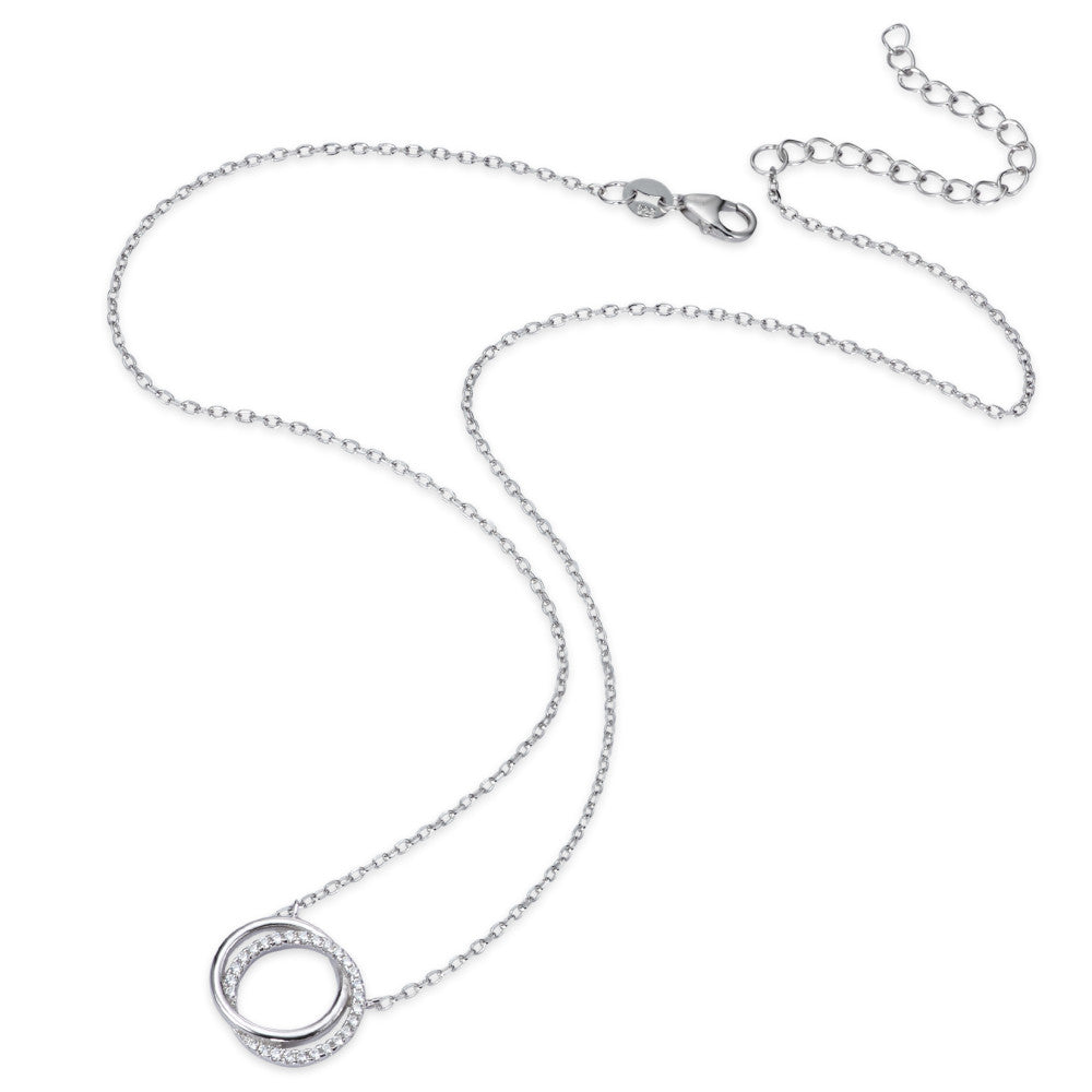 Collier Zilver Zirkonia Gerhodineerd 40-45 cm Ø15 mm