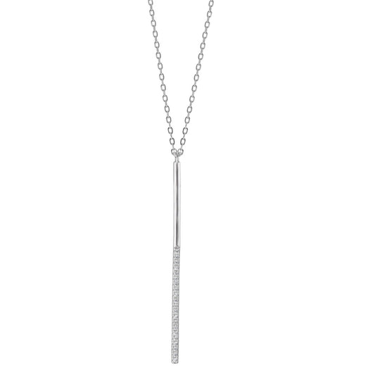 Collier Silber Zirkonia 21 Steine rhodiniert verstellbar