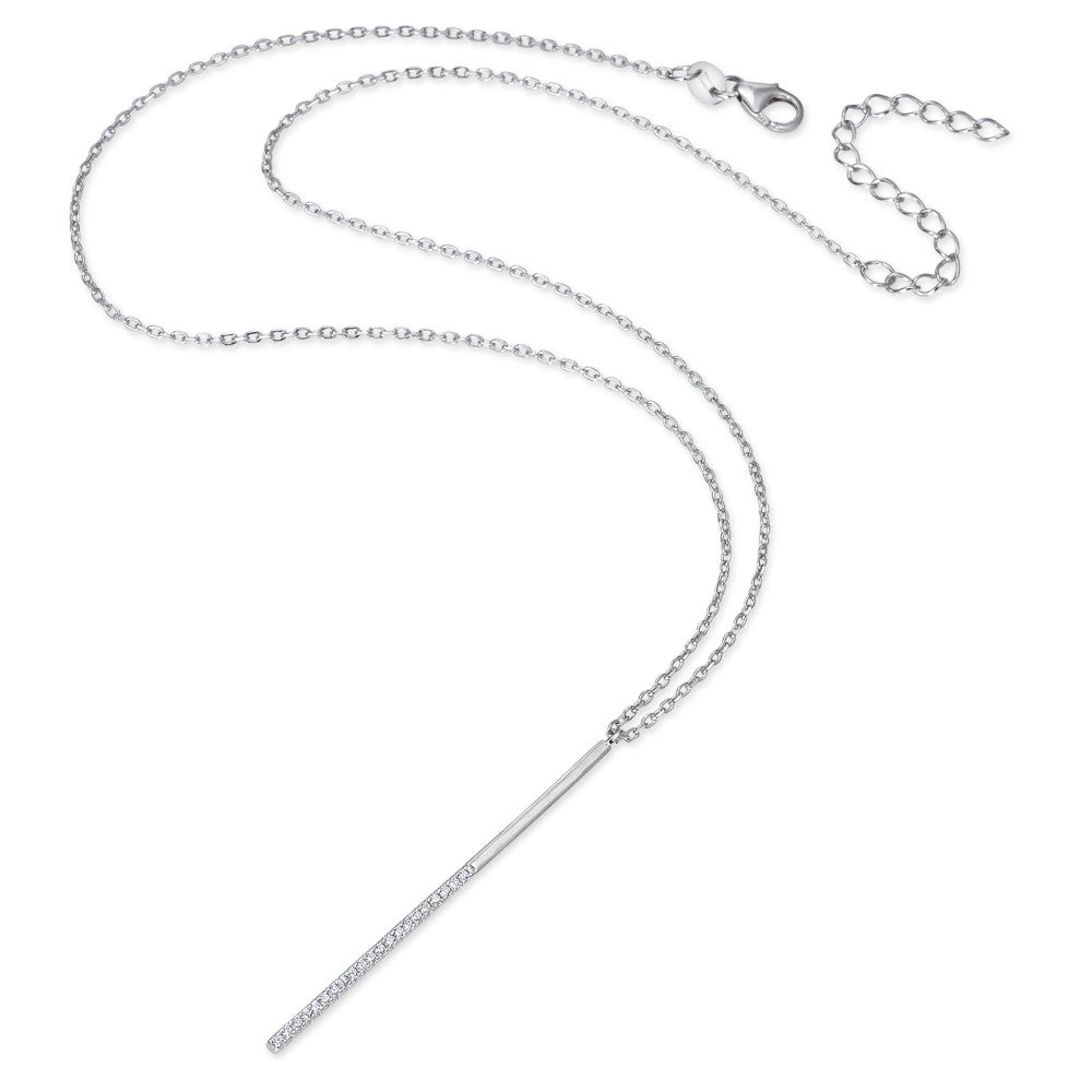 Collier Zilver Zirkonia 21 Steen Gerhodineerd 40-45 cm