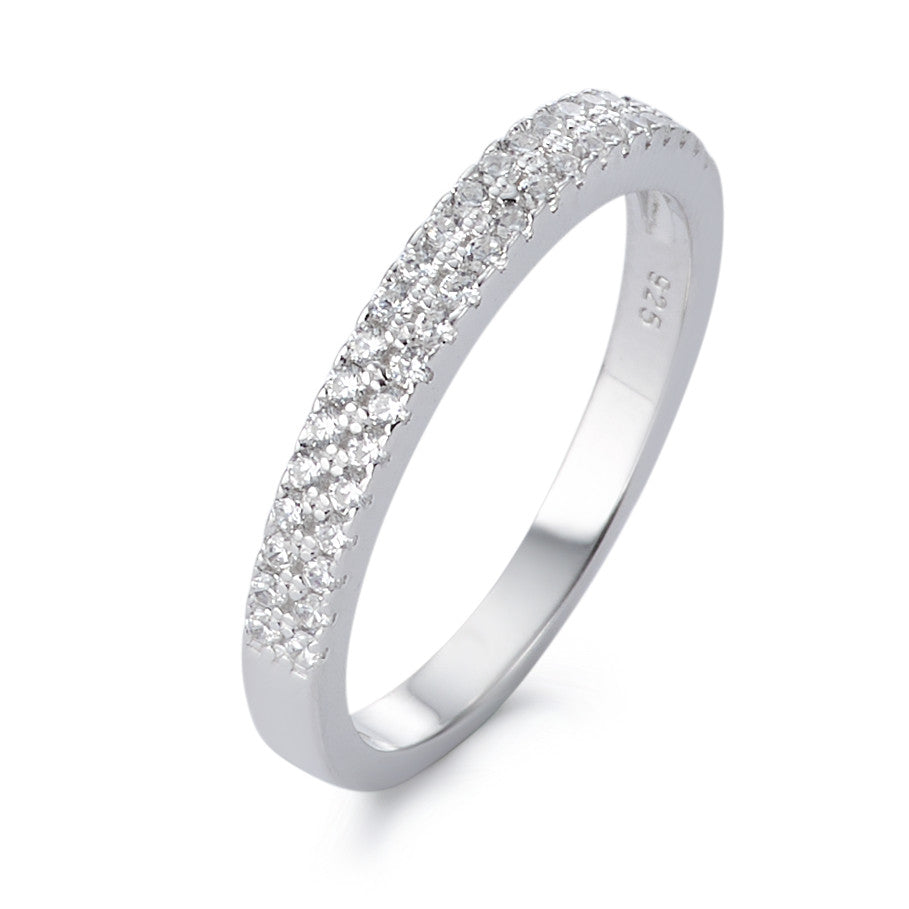 Fingerring Silber Zirkonia rhodiniert