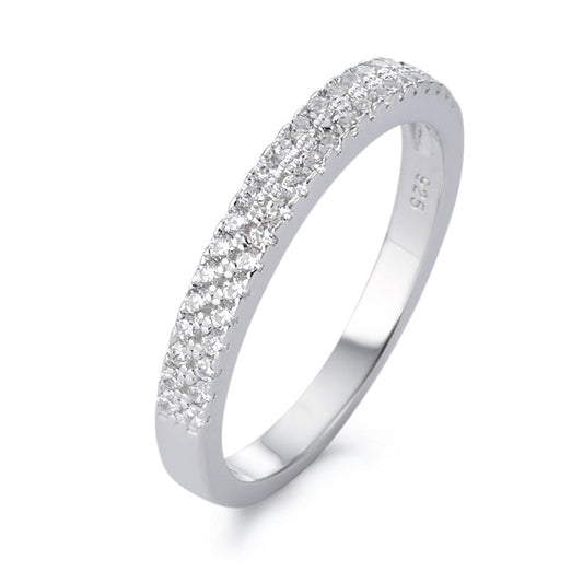 Bague Argent Zircone Rhodié