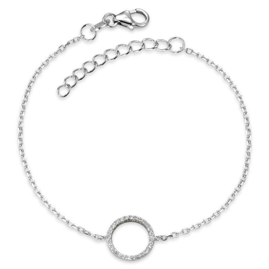 Armband Silber Zirkonia rhodiniert 16-19 cm verstellbar