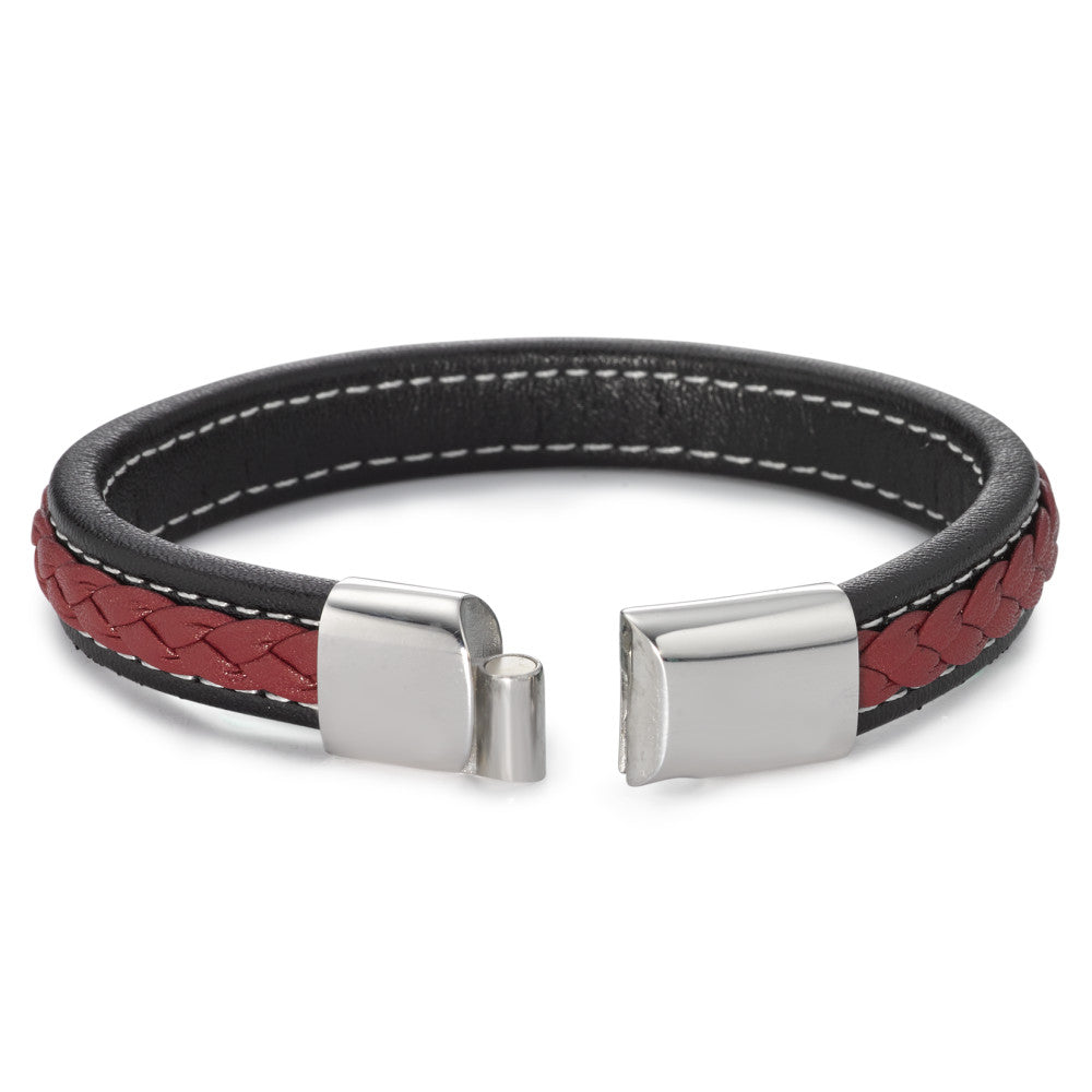 Armband Roestvrijstaal, Leder 20 cm