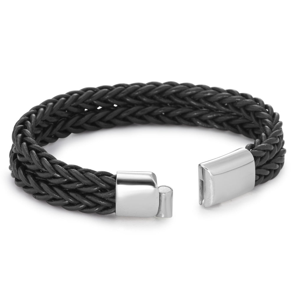 Armband Roestvrijstaal, Leder 22 cm