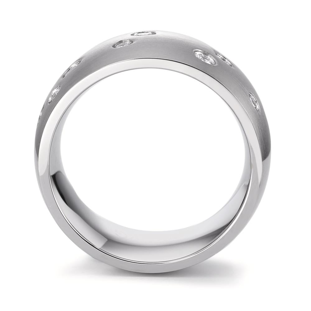 Bague Acier inoxydable Zircone 9 Pierres