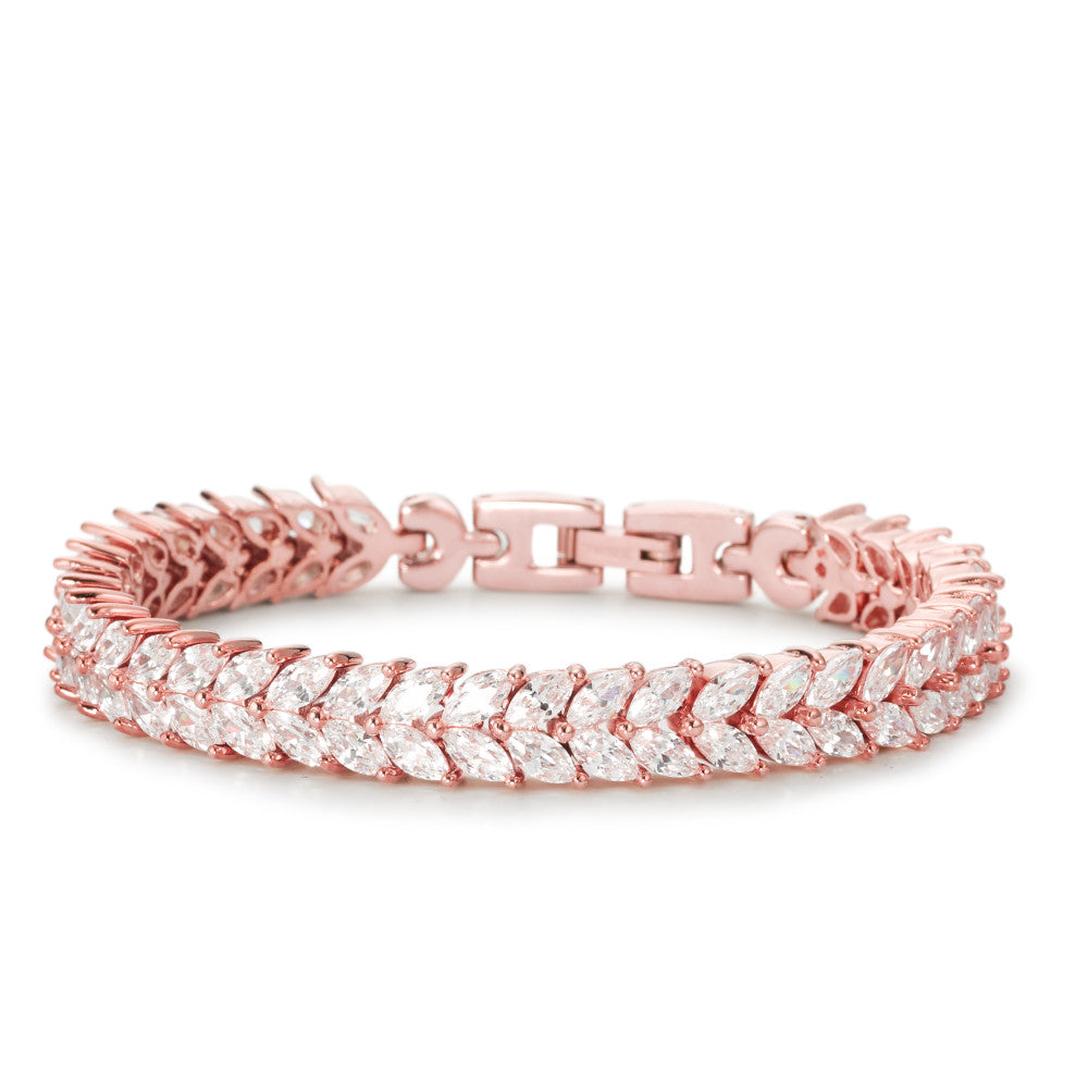 Bracelet Bronze Zircone rosé PVD 18.5 cm