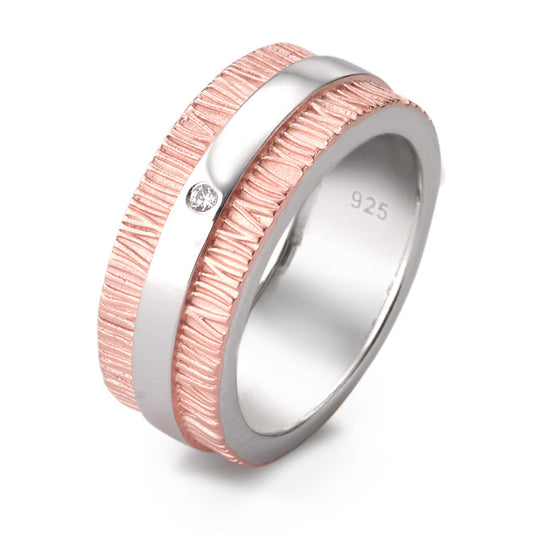 Bague Argent Zircone rosé Plaqué or