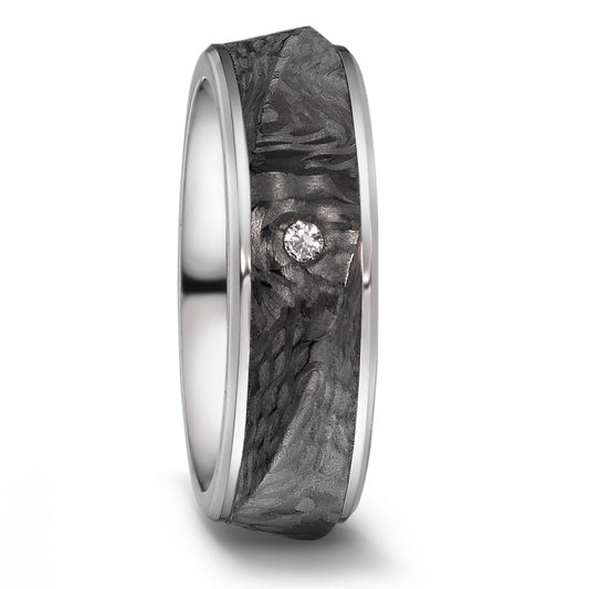 Partnerring Titan, Carbon Diamant 0.03 ct, w-si