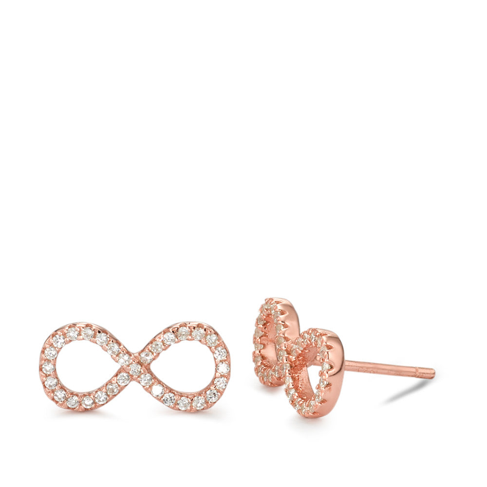 Clous d'oreilles Argent Zircone rosé Plaqué or Infini