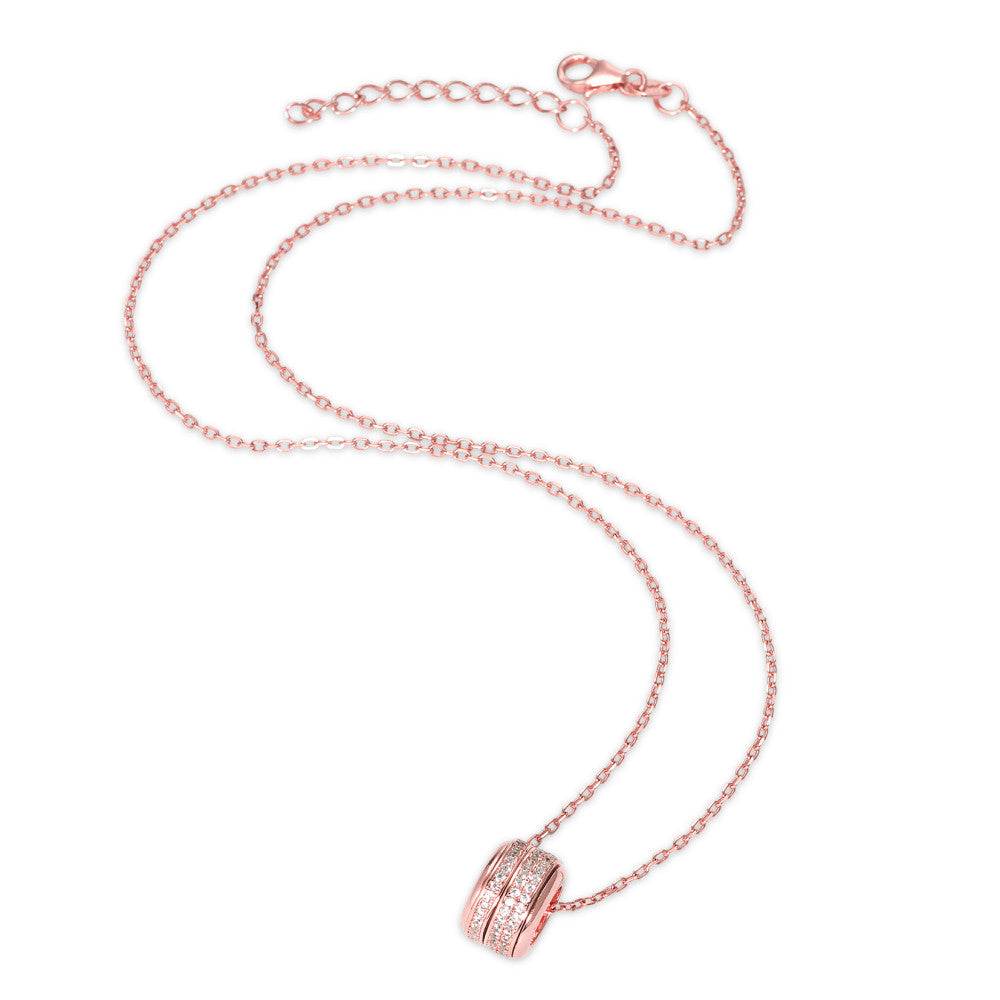 Collier met hanger Zilver Zirkonia Rosé Verguld 42-45 cm Ø11.5 mm