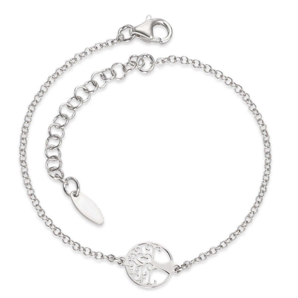 Bracelet Argent Rhodié Arbre de la vie 16-18.5 cm Ø10 mm