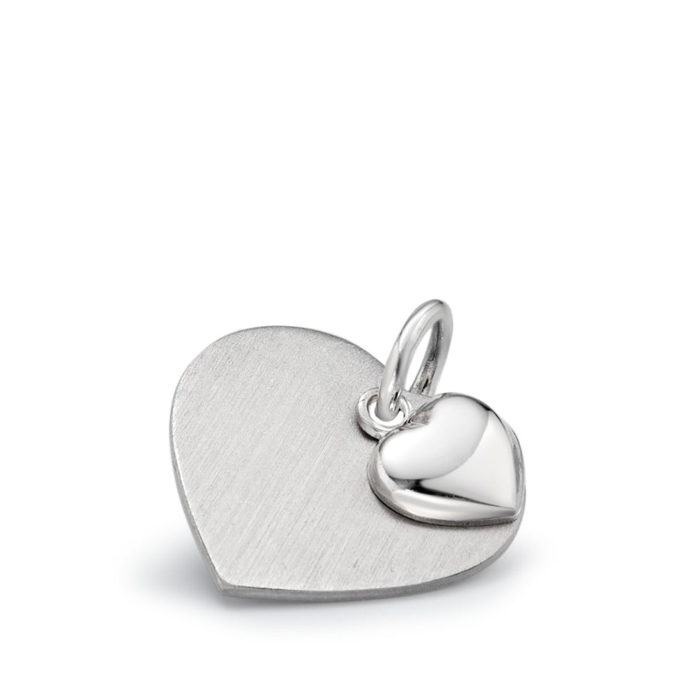 Pendentif Argent Rhodié Coeur Ø13 mm