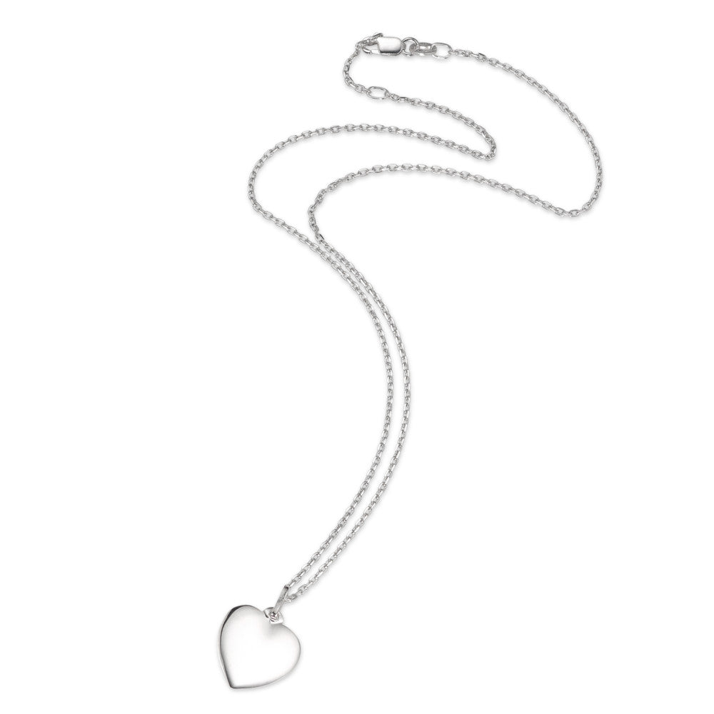 Collier met hanger Zilver Gerhodineerd Hart 40-42 cm Ø12 mm