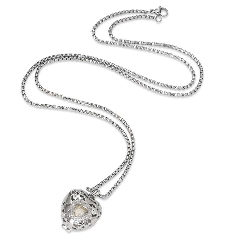 Chaînette avec pendentif Acier inoxydable Coeur 80 cm Ø24 mm