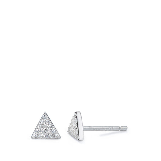 Clous d'oreilles Argent Zircone Rhodié Ø5 mm