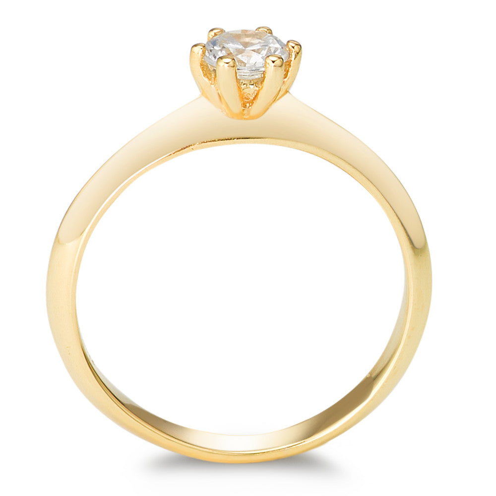 Solitaire ring 375/9 krt geel goud Zirkonia Ø4.5 mm