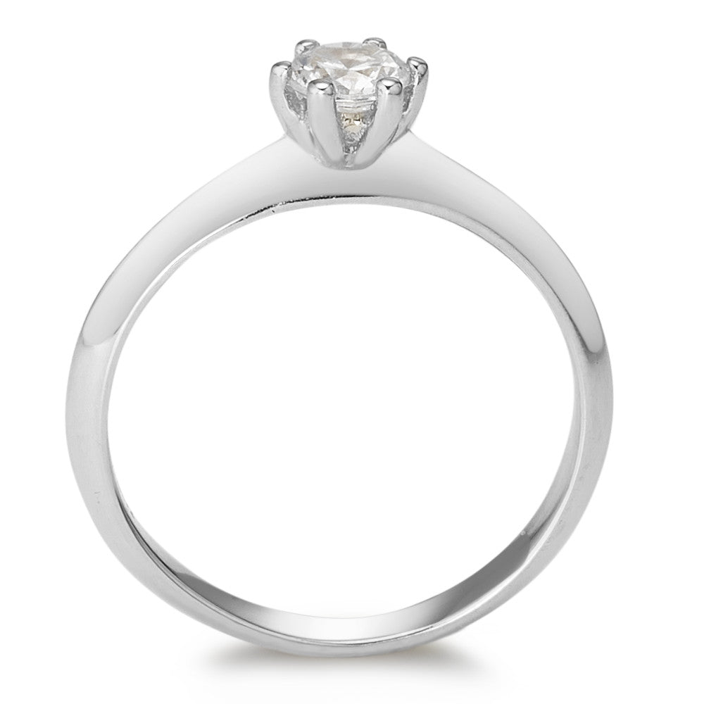 Solitaire ring 375/9 krt witgoud Zirkonia Ø4.5 mm