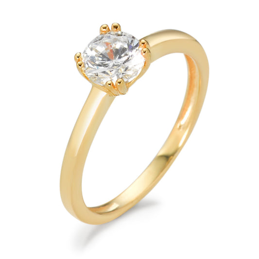 Solitaire ring 375/9 krt geel goud Zirkonia Ø5.5 mm