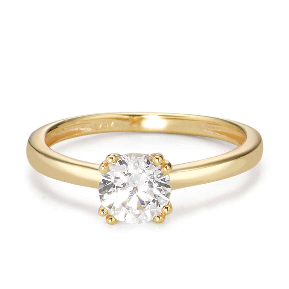 Solitär Ring 375/9 K Gelbgold Zirkonia Ø5.5 mm