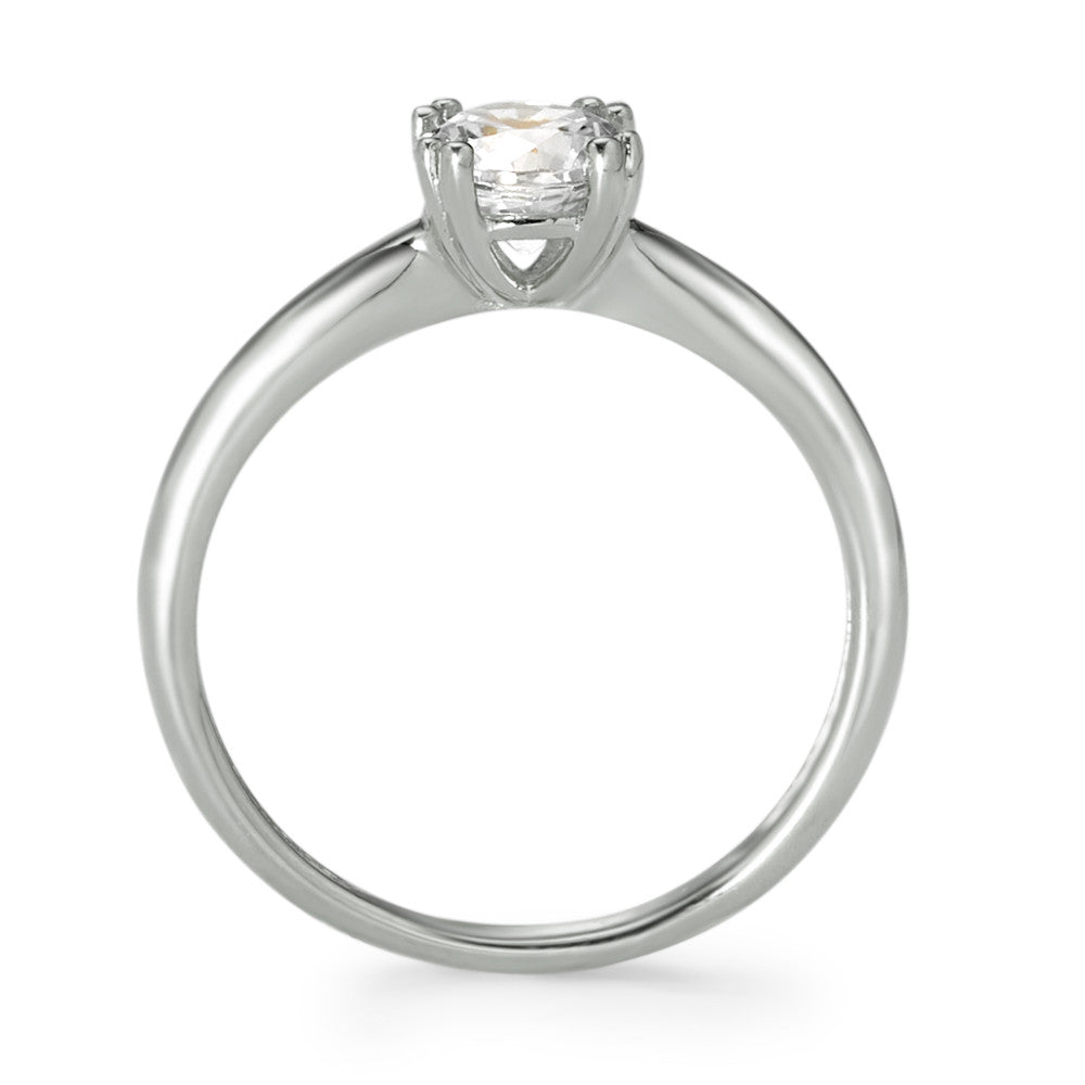 Solitär Ring 375/9 K Weissgold Zirkonia Ø5.5 mm